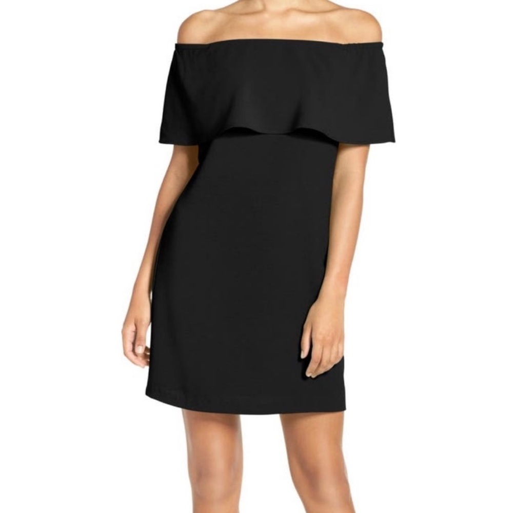 Charles Henry Off the Shoulder Black Mini Dress Size S. NWT